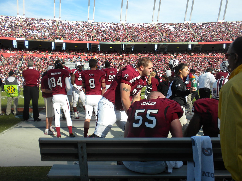 large fellows Here is the Gamecock bench right before half… Flickr