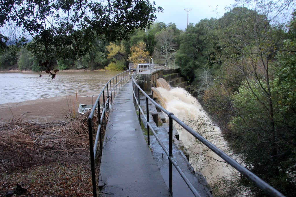 Searsville Lake dam Dam seen from the east side. alice cummings