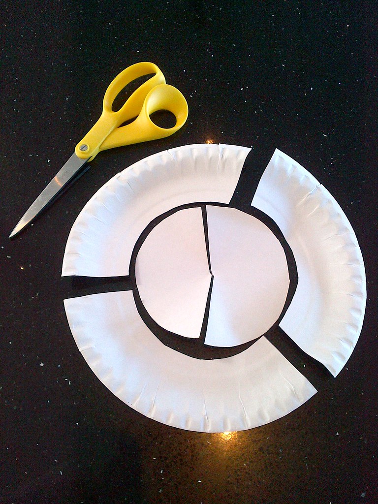 Cut materials Cut paper plate into sections Eileen Jones Flickr