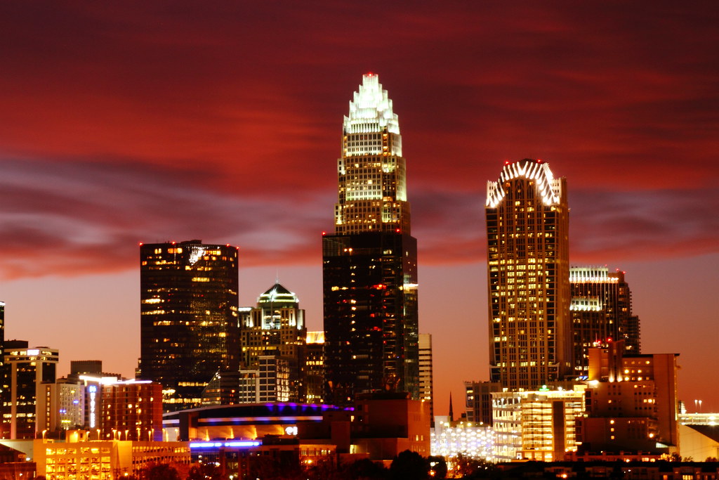 Sunset in Charlotte, NC A great fall sunset in Charlotte, … Flickr