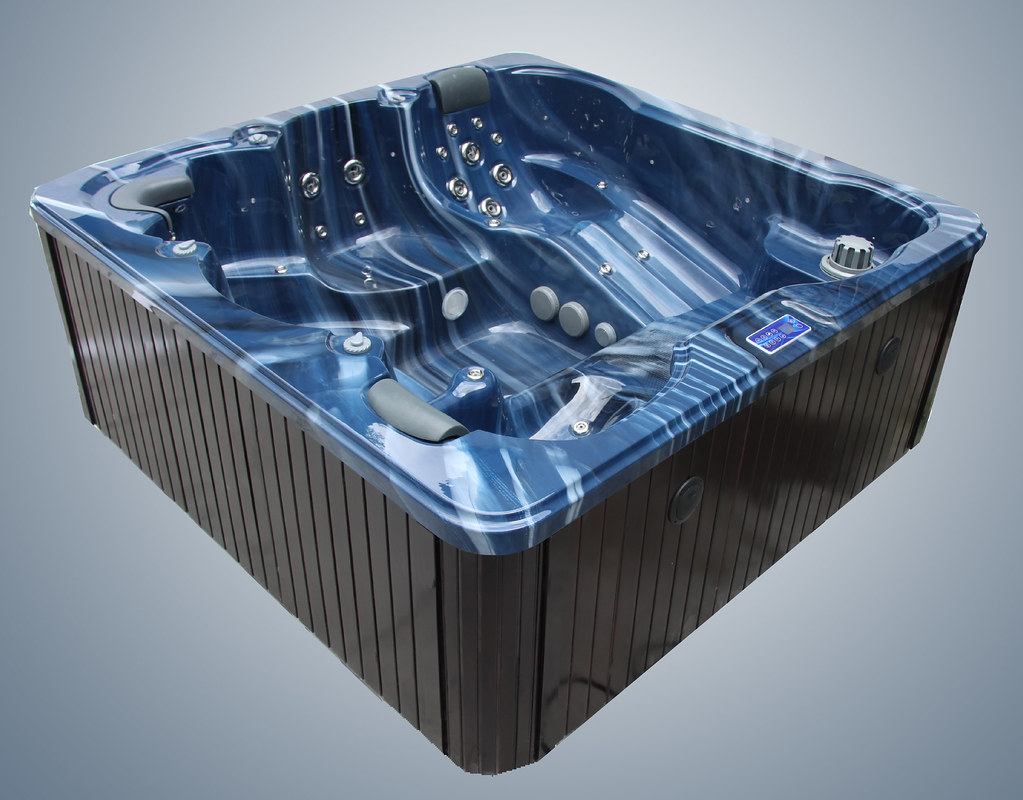 Athena Zspas Hot Tub Mosaic Blue FULL VIEW OF HOT TUB zspa hot tubs