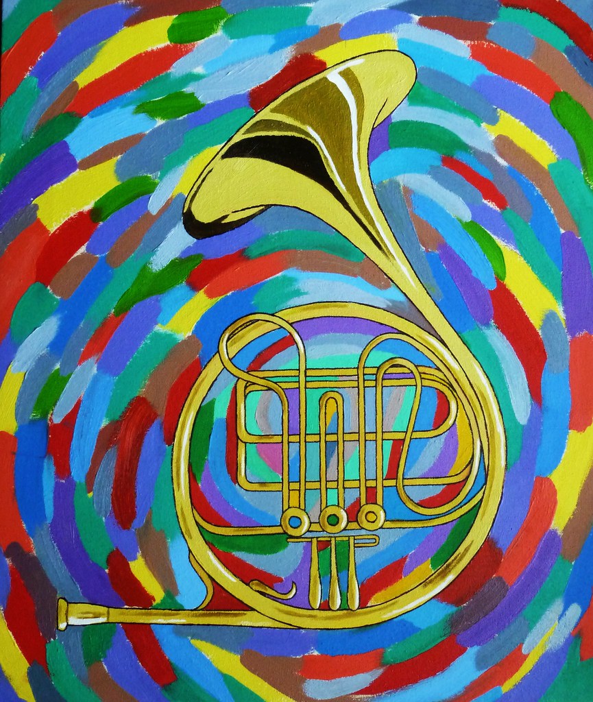 FRENCH HORN My oil painting..... again relating music … Flickr