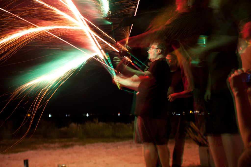 Multiple Roman Candles Everyone firing some roman candles.… Flickr