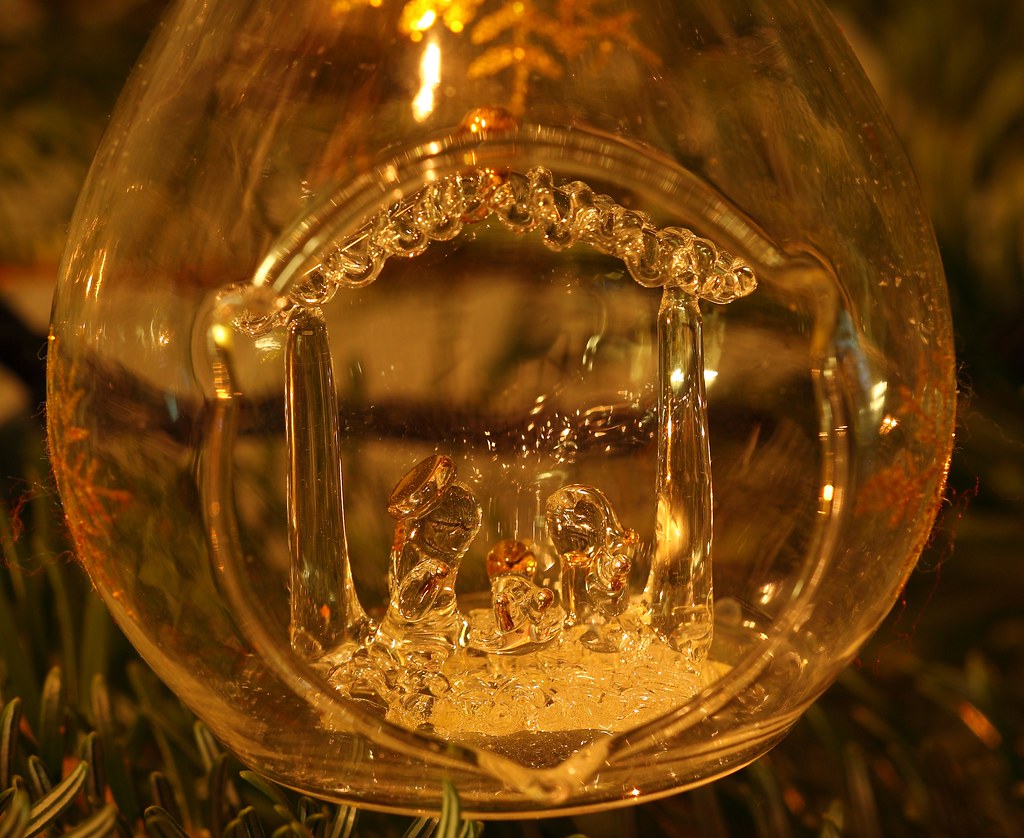 Christmas tree bauble with Nativity scene. I wish you all … Flickr