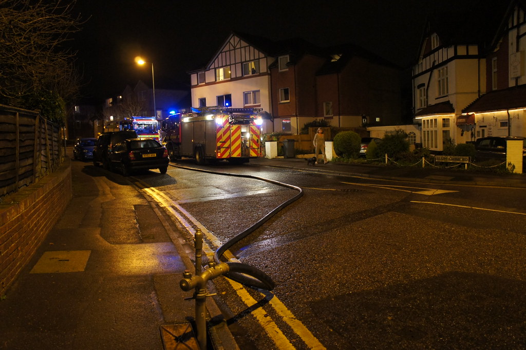 A small fire at "The Chines", 53 Alum Chine Road, Westbourne