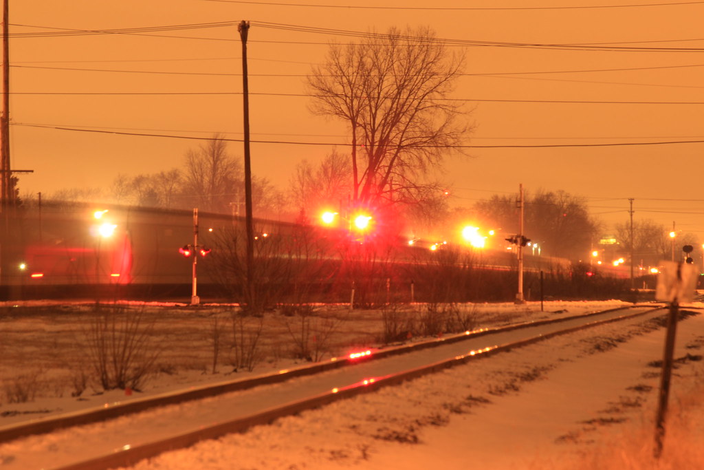 Northbound late night at Wyandotte,MI David McDougall Flickr