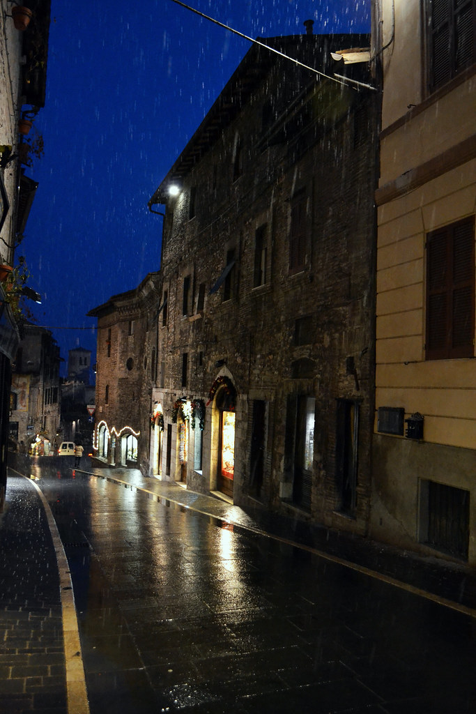 snow on the street Assisi, Italy Rachel Flickr