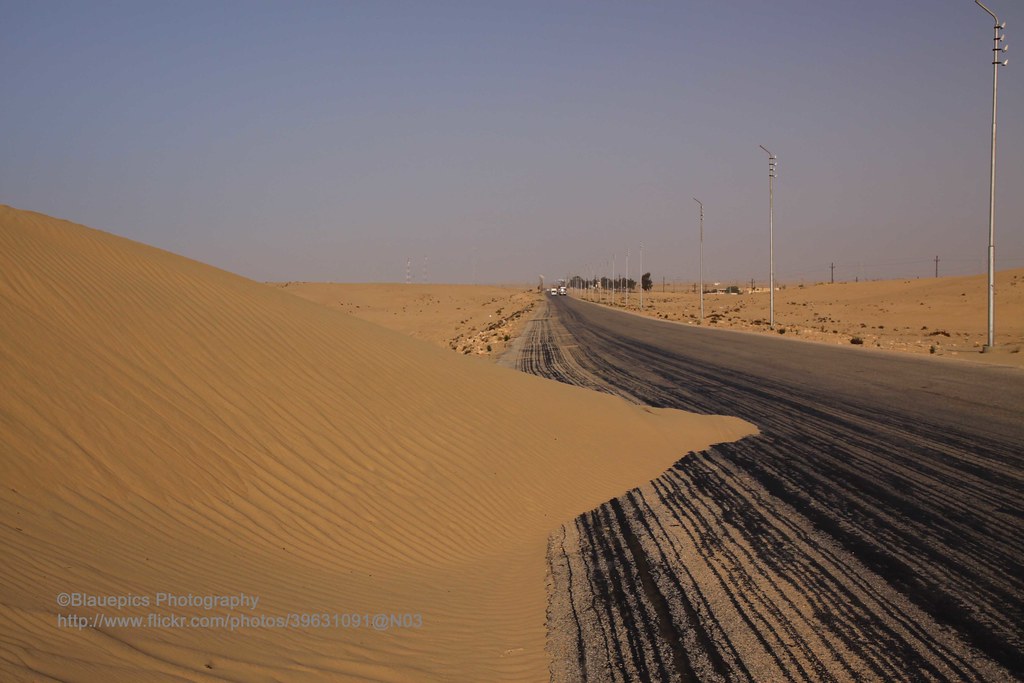 near El Arish, dunes and desert road View towards Arish. O… Flickr