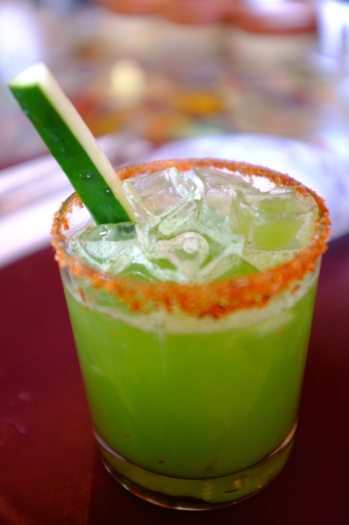 Meghan's margarita cucumber, cilantro, tajin Premshree Pillai Flickr
