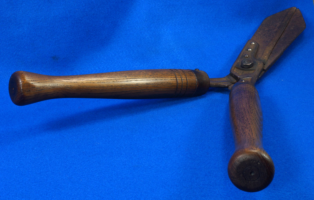 RD13864 Vintage Steel Hedge Shears Oak Handles DSC0… Flickr