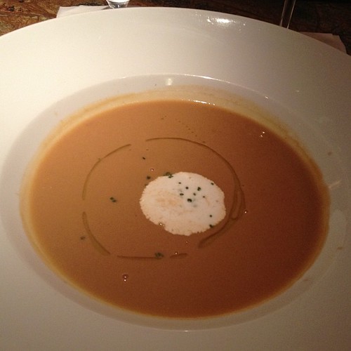 maine lobster bisque, cognac chantilly, extra virgin olive… Flickr