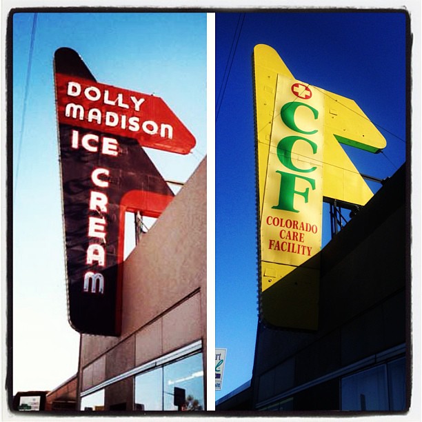Before and After Dolly Madison Ice Cream sign, East Colfa… Flickr