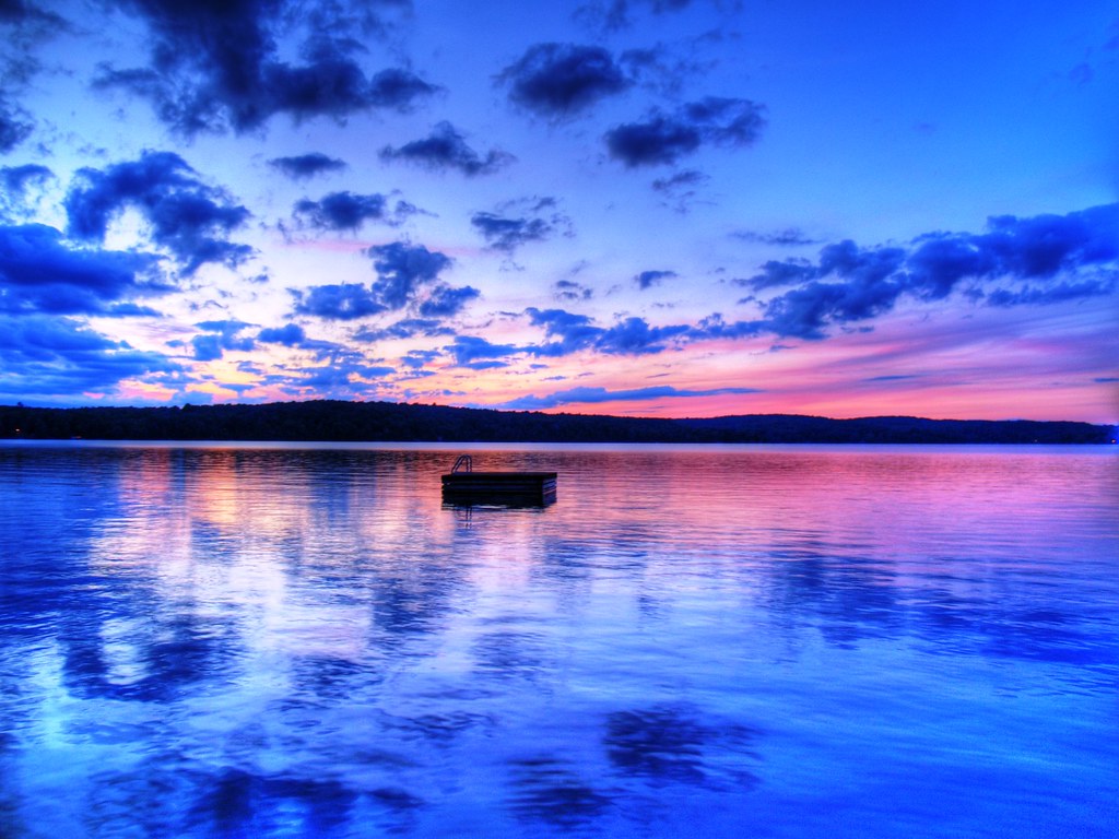 sunset reflections hdr Taken just after sunset Mountain la… Flickr