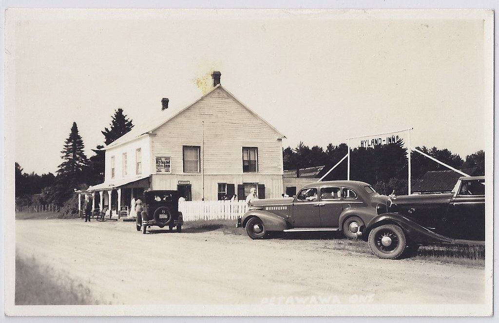 c.1940 Real Photo postcard of the Hyland Inn at Petawawa, Ontario