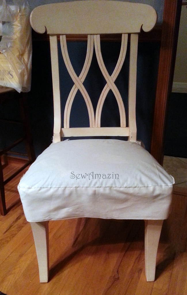 Dining/Kitchen Chair Seat Cover muslin pattern blogged Flickr