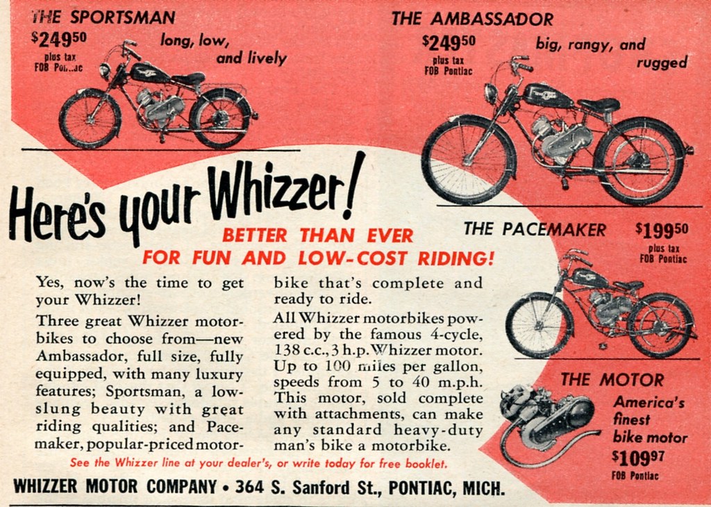 Whizzer Motorbikes Advertising Popular Mechanics May 1951 Flickr