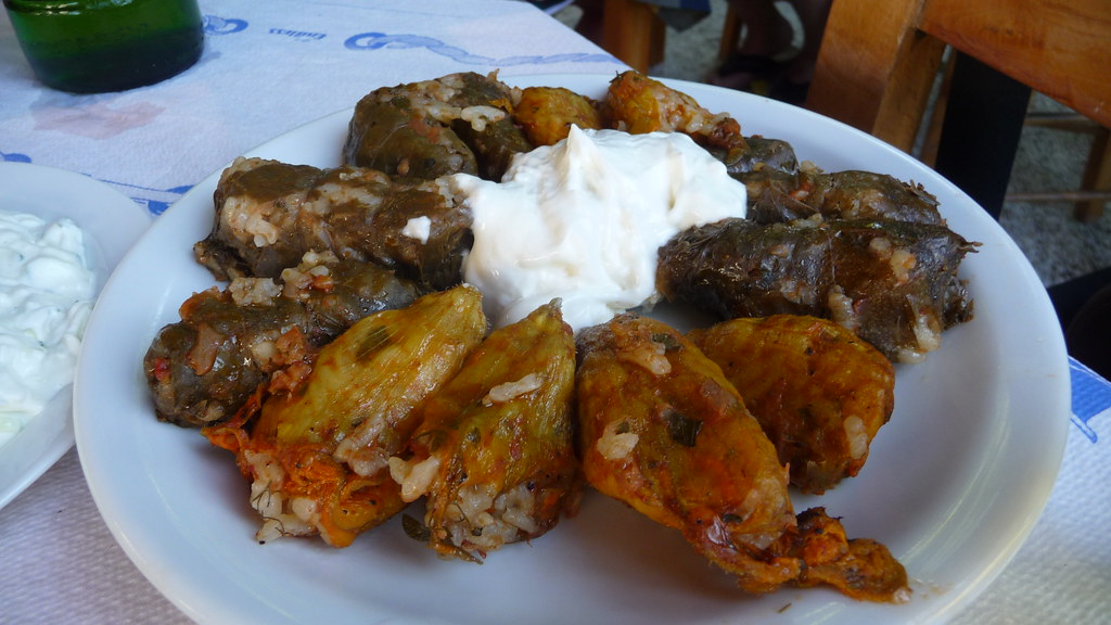 Dolmades and Stuffed Zucchini Blossoms in Almyrida, Crete,… Flickr