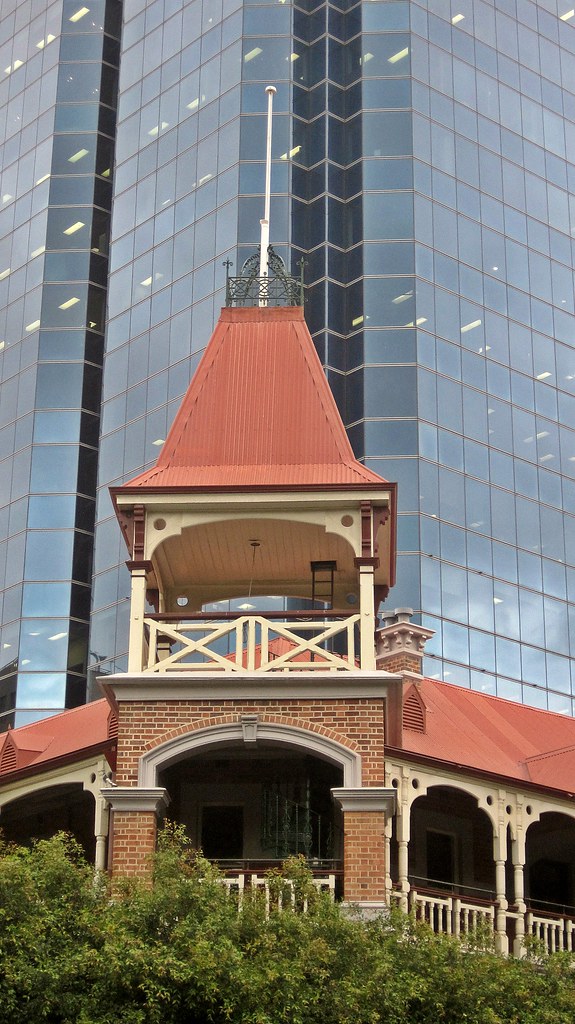 Perth CBD The Weld Club Dwarfed by Modern Glass Peter Connolly Flickr