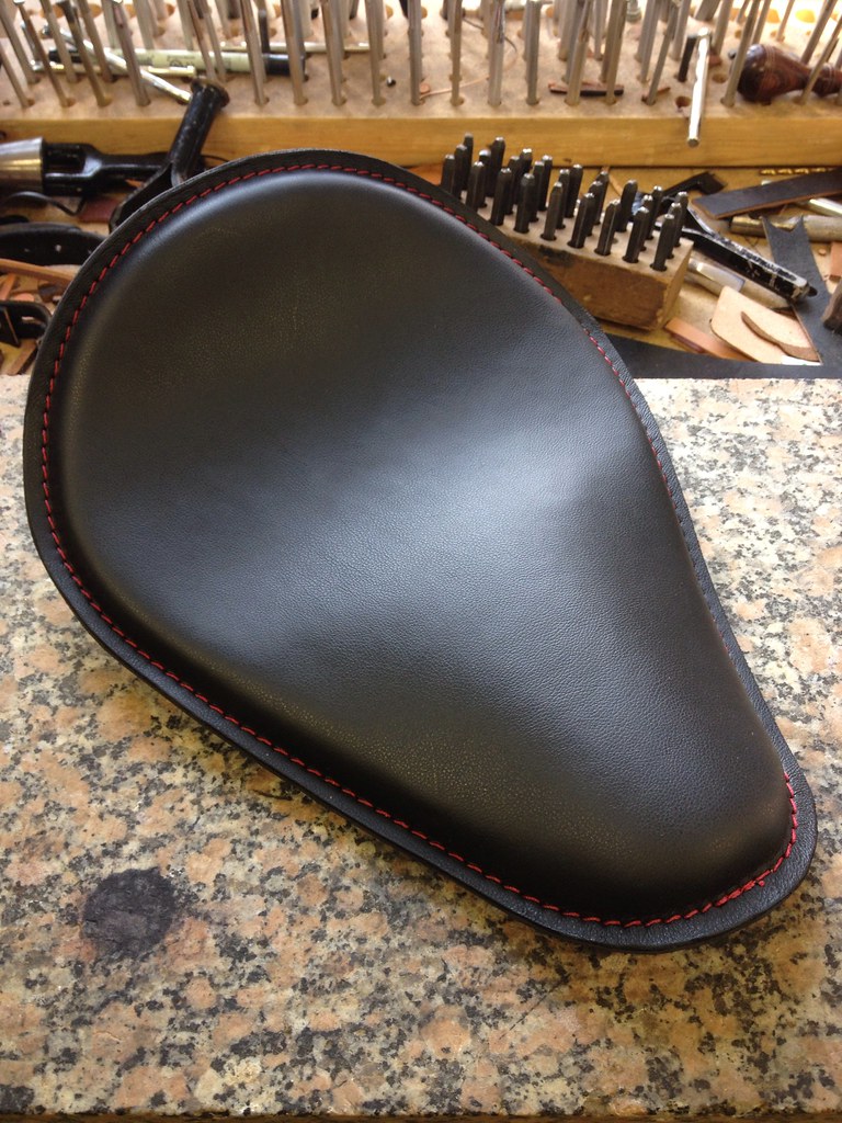 Black Leather Motorcycle Seat with Red Stitching Rich Phil… Flickr