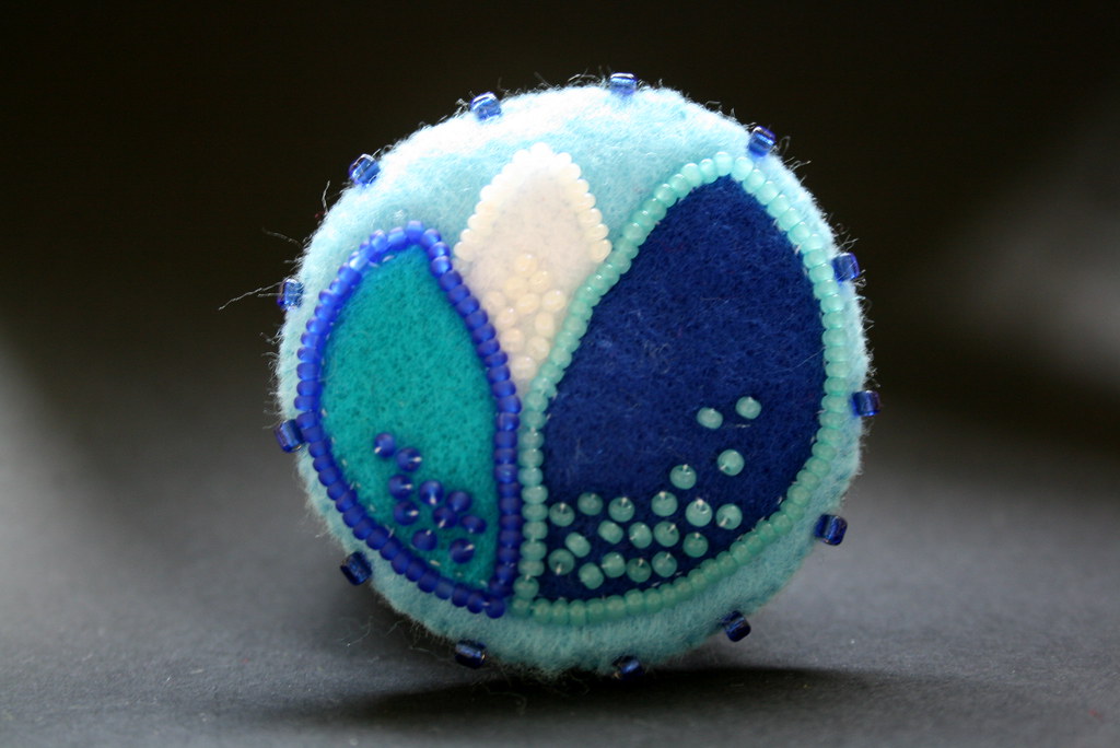 Felt & glass bead brooch Flickr