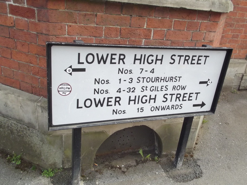 7 Lower High Street, Stourbridge road sign Further down … Flickr