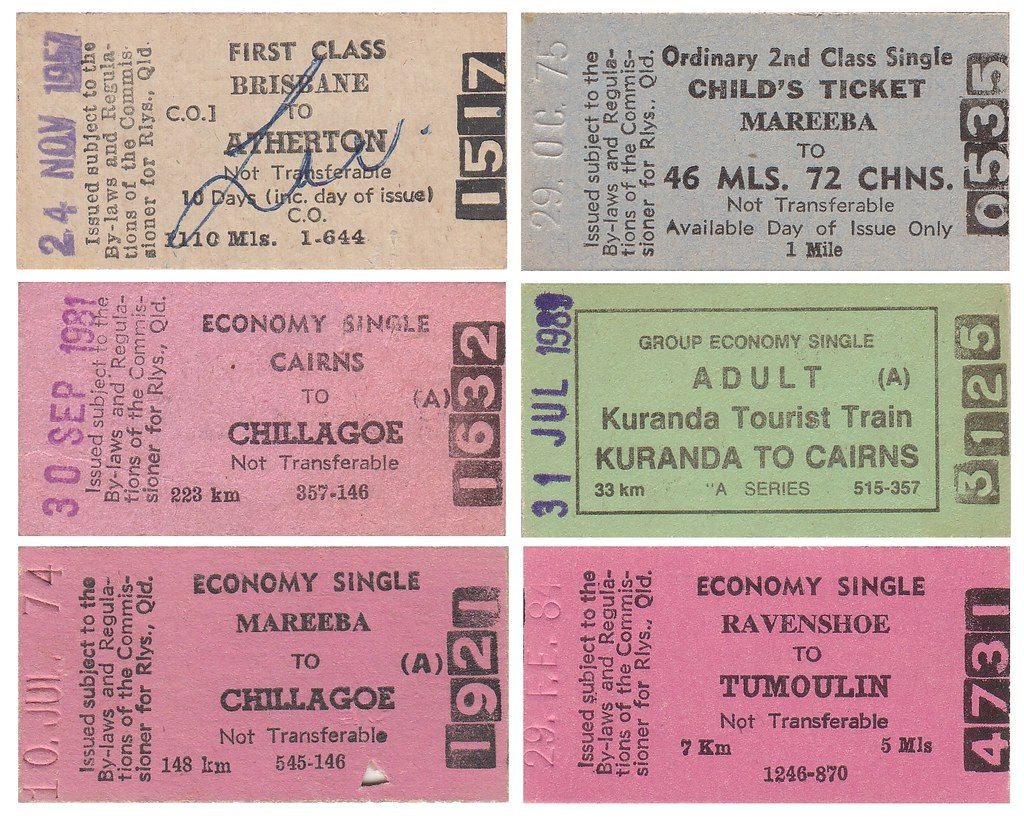 Queensland Railways Edmondson Railway Tickets from the Ath… Flickr