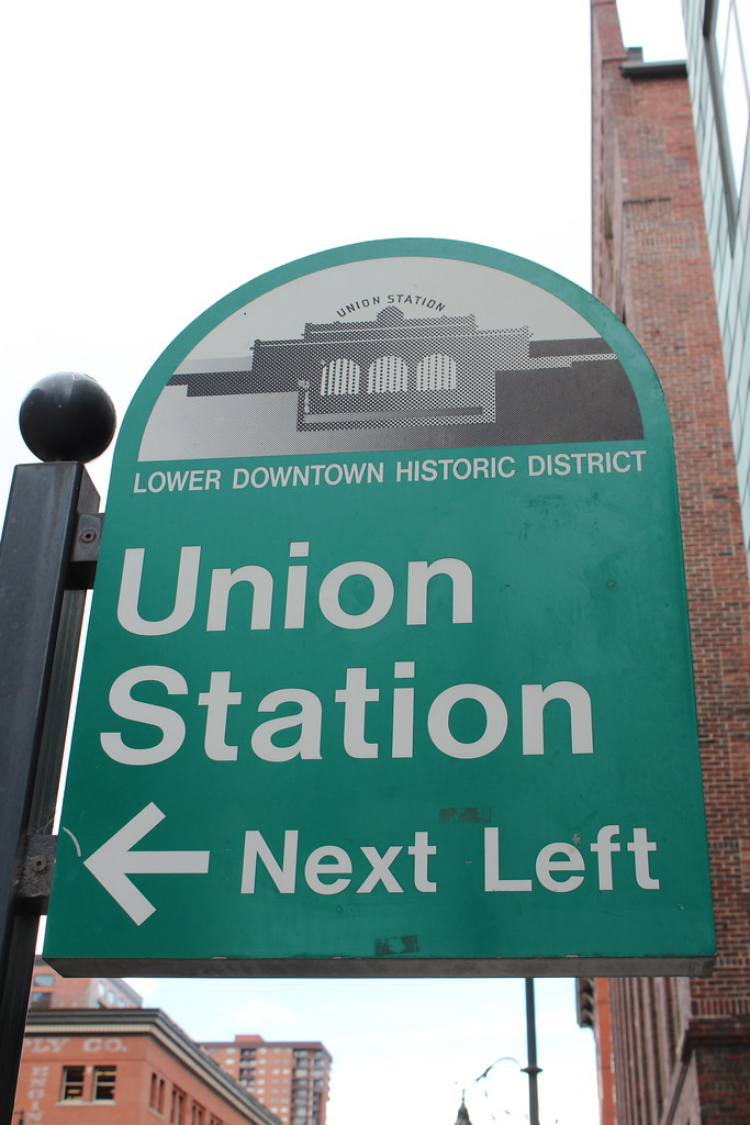 Next Left Union Station sign in Downtown Denver. Matt
