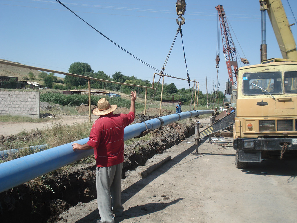 Construction of a drinking water pipeline The main drinkin… Flickr