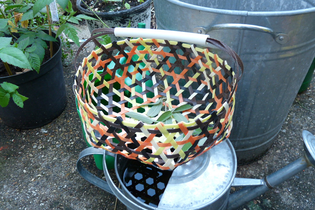 Basket made from recycled plastic ties Recycled plastics t… Flickr