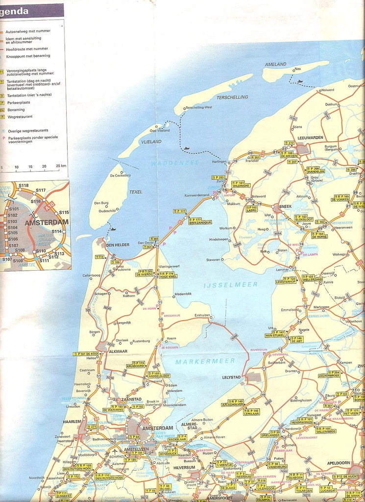 Noord West Nederland Kaart Noordwest Nederland 1995 Een deel van de ANWB kaart uit 19… Flickr