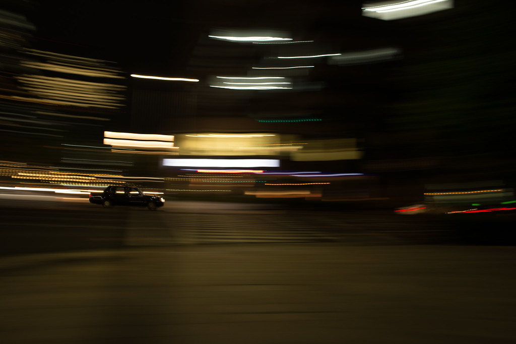 A car running through full of lights 3 Panning with wide … Flickr
