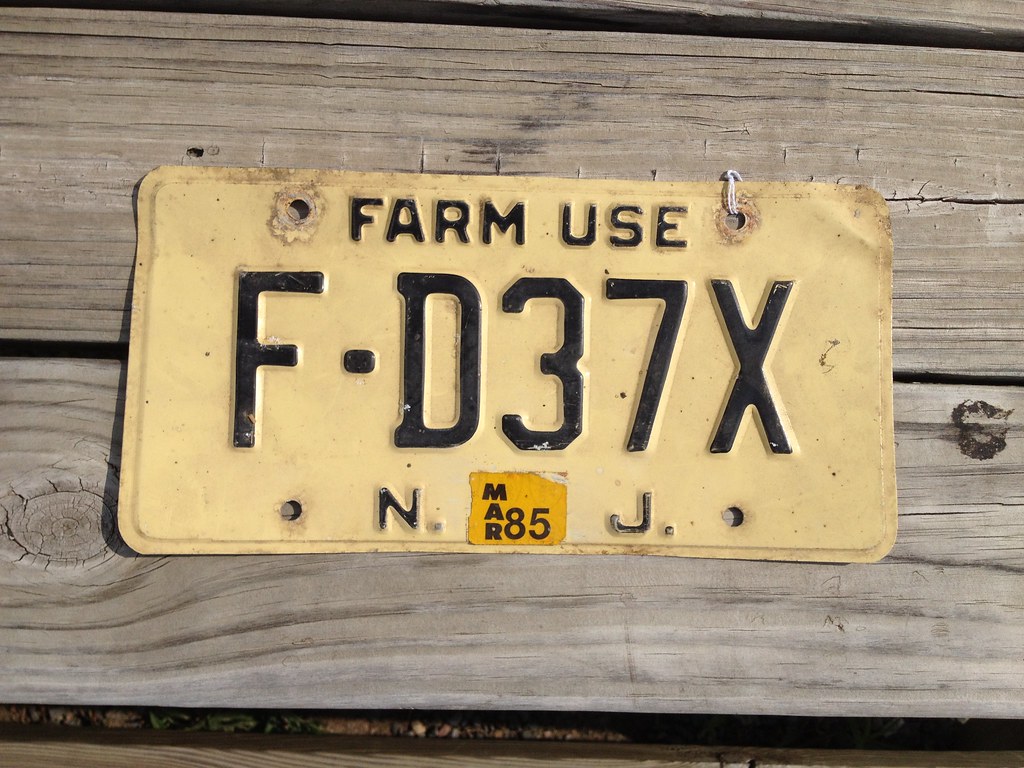 1985 New Jersey Farm Use license plate Triborough Flickr
