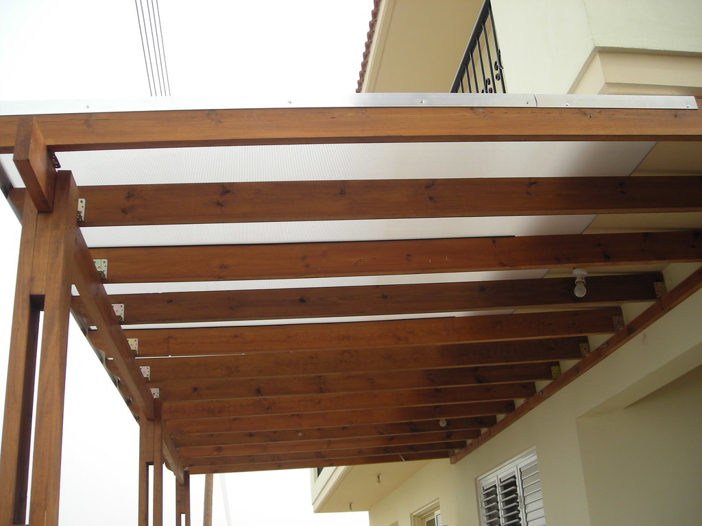 wooden pergola with Lexan Lexan LT2UV10 Metallic Look Grey… Flickr