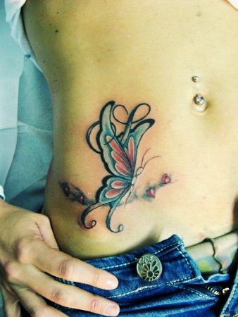 Tatuaggio-Farfalla-Pancia | Studio Tattoo Roma The Japanese … | Flickr 450_x_338_jpg