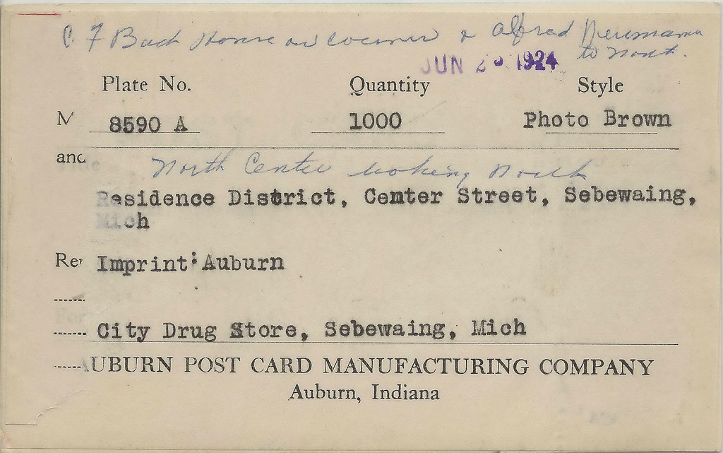 CEN Sebewaing MI RPPC 1924 MINT Auburn Post Card Company P… Flickr