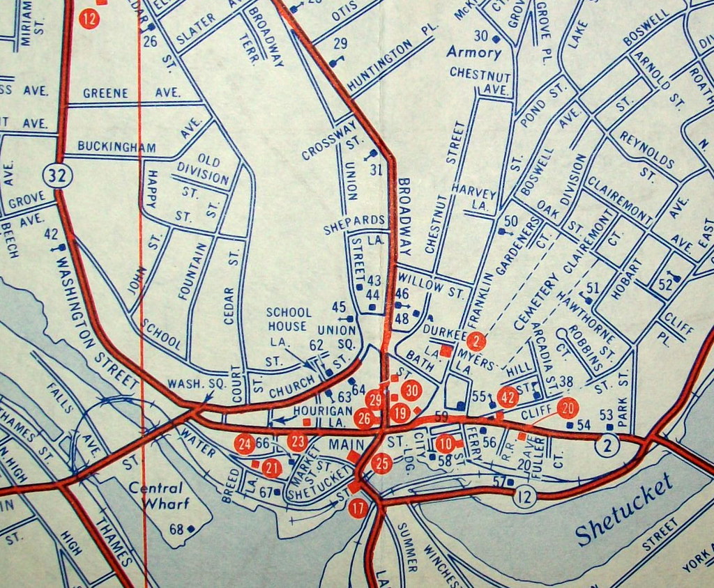 Norwich CT 1975 Map by The National Survey. davecito Flickr