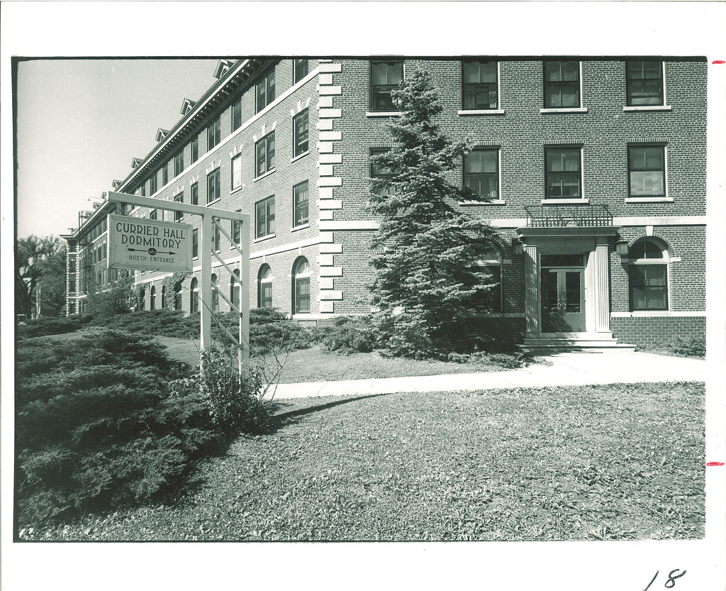 Currier Hall north entrance, The University of Iowa, 1940s… Flickr