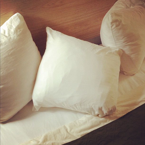 Odd, little, square pillows. Corey Taratuta Flickr