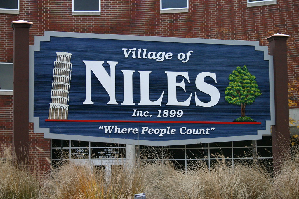 "Village of Niles" Sign "Whrere People Count" Replaced "Bl… Flickr