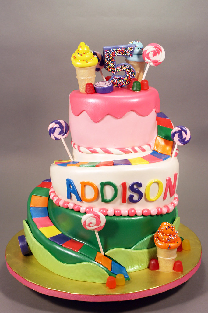 Candyland theme 5th Birthday cake a photo on Flickriver