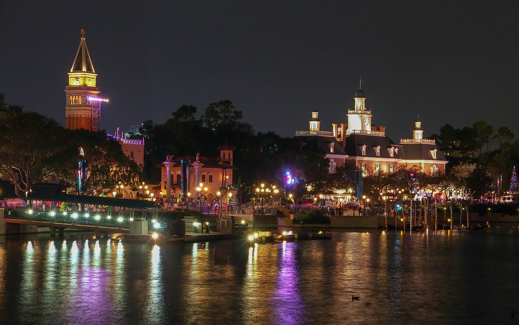 World Showcase at Night Epcot Italy and American Adventure… Flickr