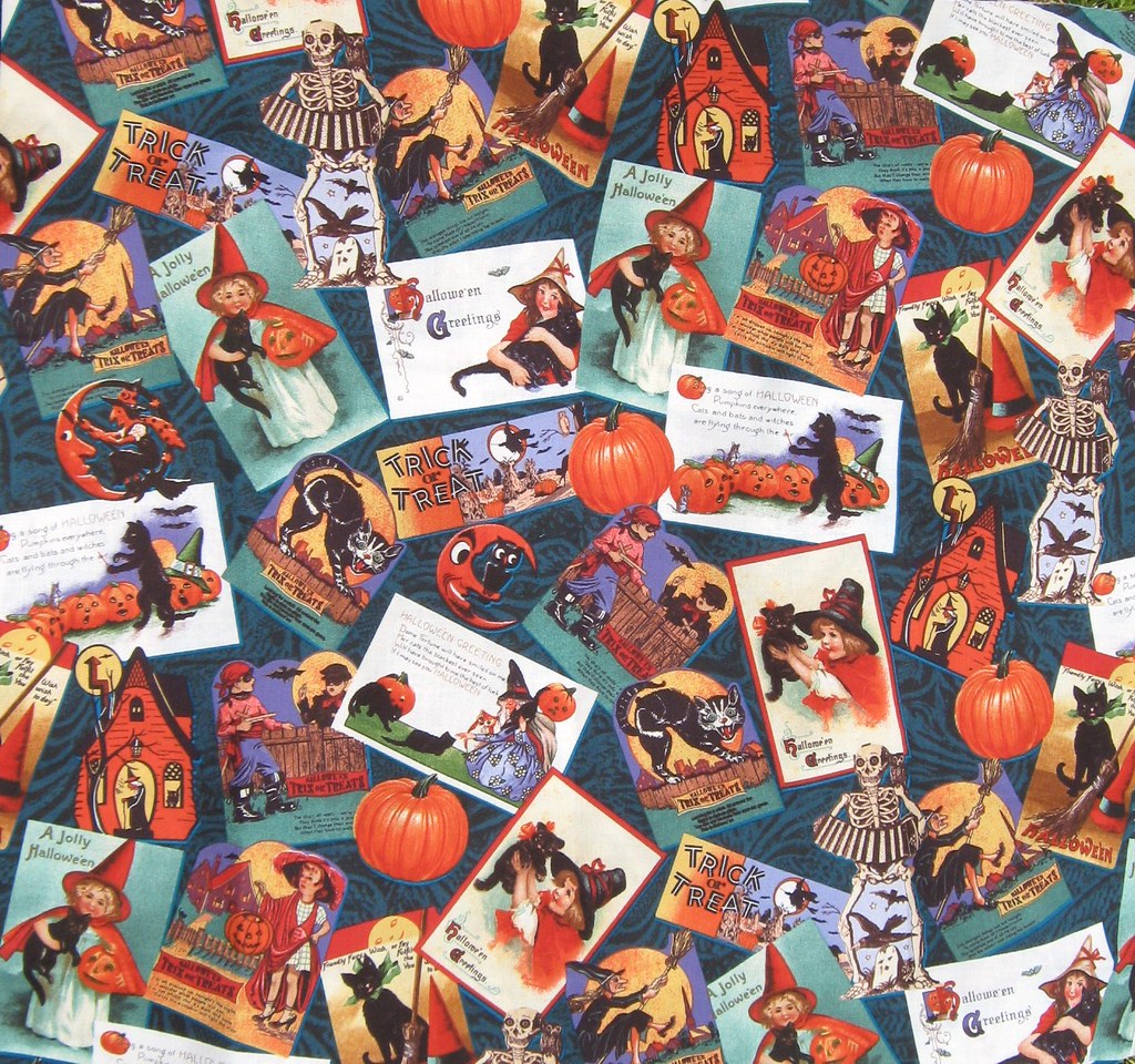 retro vintage Halloween decor fabric a photo on Flickriver