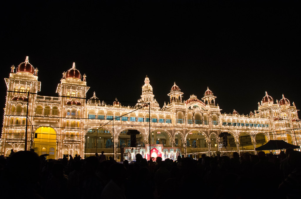 Mysore Palace Mysore Palace lit up during dussera. Ashwin Kumar