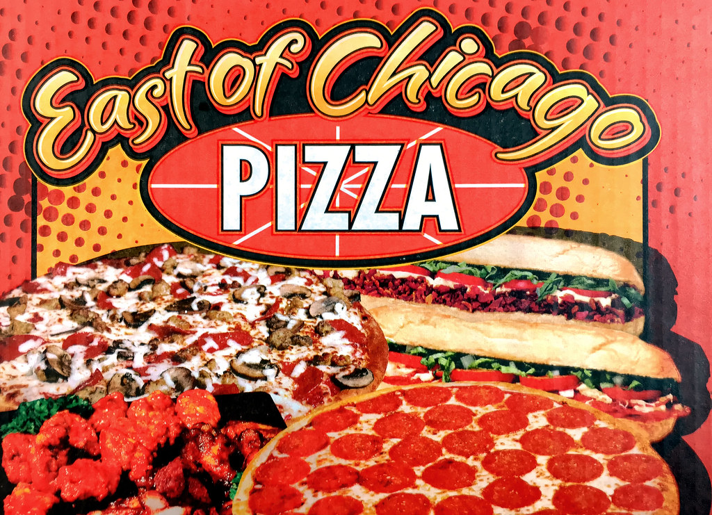 Fancy pizza box East of Chicago pizza box. I like it for