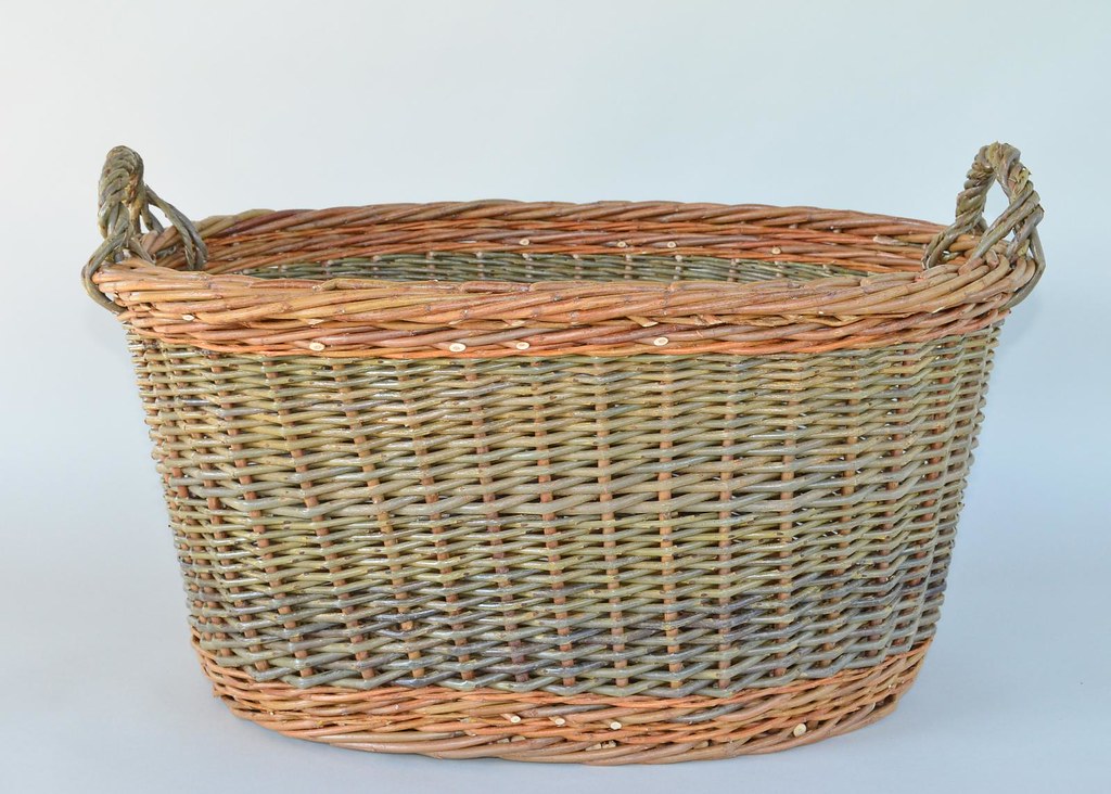large willow laundry basket willow basket made by Katherin… Flickr