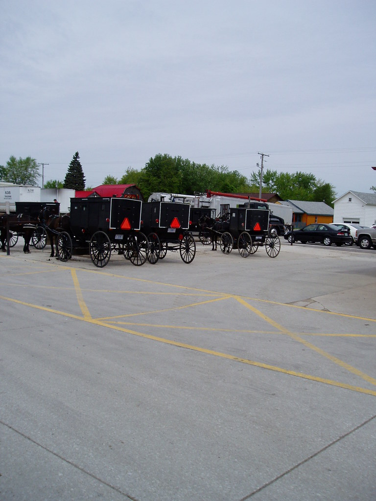 parking lot Amish horse and cart Shipshewana USA Cole Vassiliou Flickr