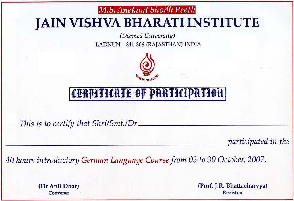 certificate german language course HereNow4U Flickr