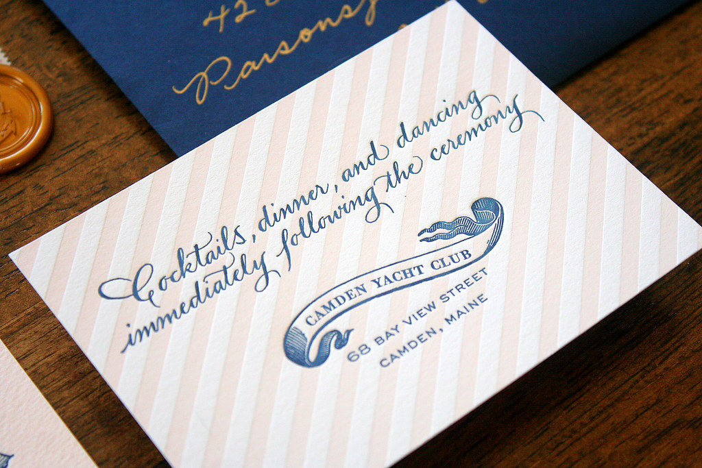 Classic, Nautical Maine Letterpress Wedding Invitations Flickr