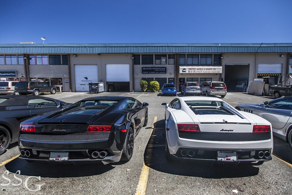Gallardo black vs. white Super cars presented by DriveHard… Flickr