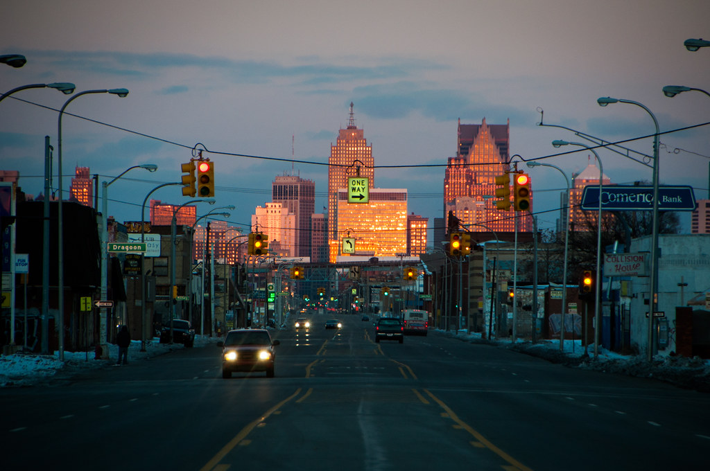 Fort Street, Detroit 1st sunset of 2013 Jon DeBoer Flickr